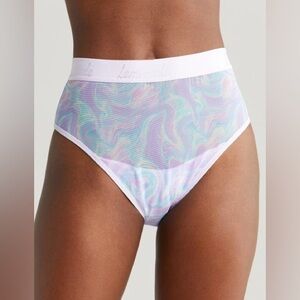 Love x Lemonade  High-Waisted I Am Who I Am High Waist Mesh Briefs In Purple,L